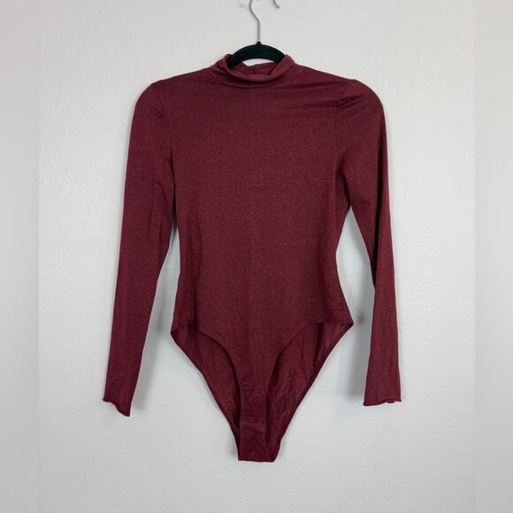 NWT Anthropologie Daily Practice Shimmer Long Sleeve Open Back Bodysuit XS - Picture 1 of 4